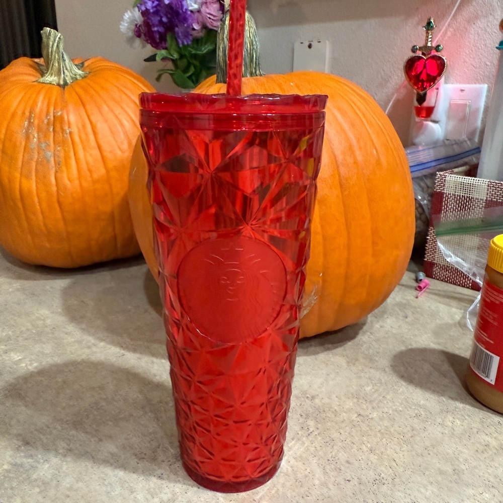 Starbucks 2023 holiday Red Tumbler with Straw